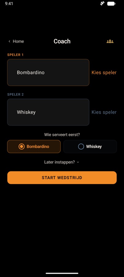 Coachwedstrijd starten