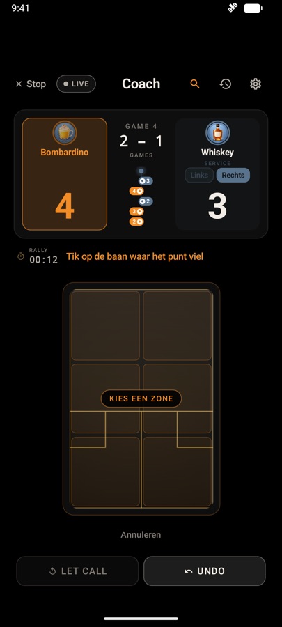 Baan met 6 vakken