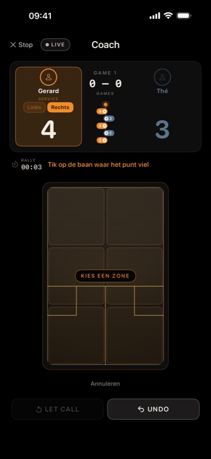 Baan met 6 vakken