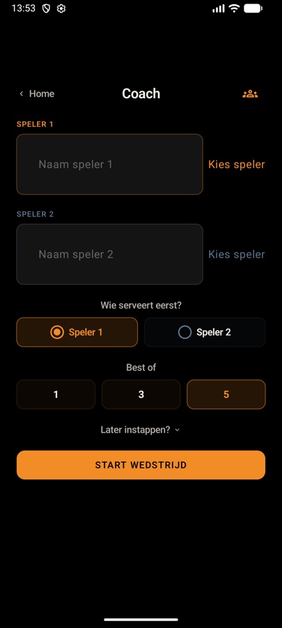 Starting a coach match